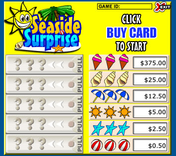 bingo liner seaside surprise pull tabs online instant win game