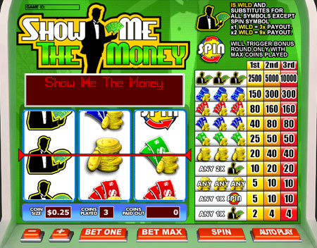 bingo liner show me the money 3 reel online slots game