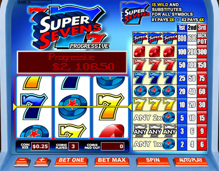 bingo liner super sevens 3 reel online slots game