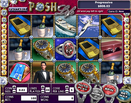 bingo liner posh life 5 reel online slots game